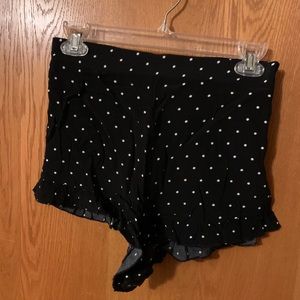 Black Shorts with White Polka-dots